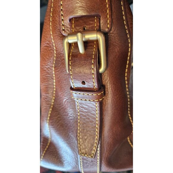 Dooney & Bourke Zip Sac Chestnut Leather Crossbody Shoulder Bag With Tassel Acce - Picture 11 of 16